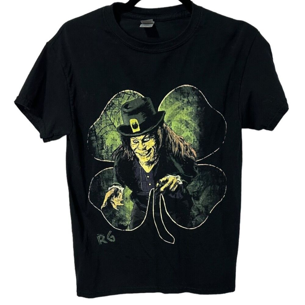 Leprechaun Men's Shirt Four Leaf Clover Gildan ‎ Unisex Size S - St. Patrick's